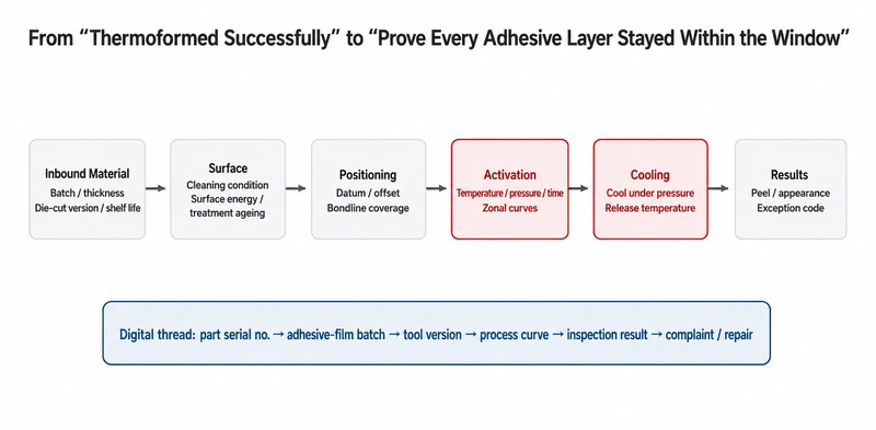 Part-level digital thread for adhesive-film quality