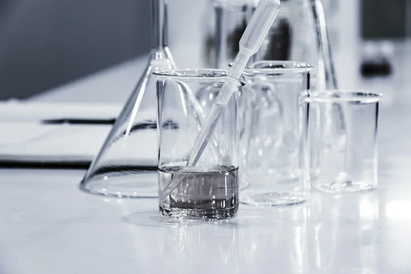 Water-based adhesive and automotive interior material samples in the laboratory