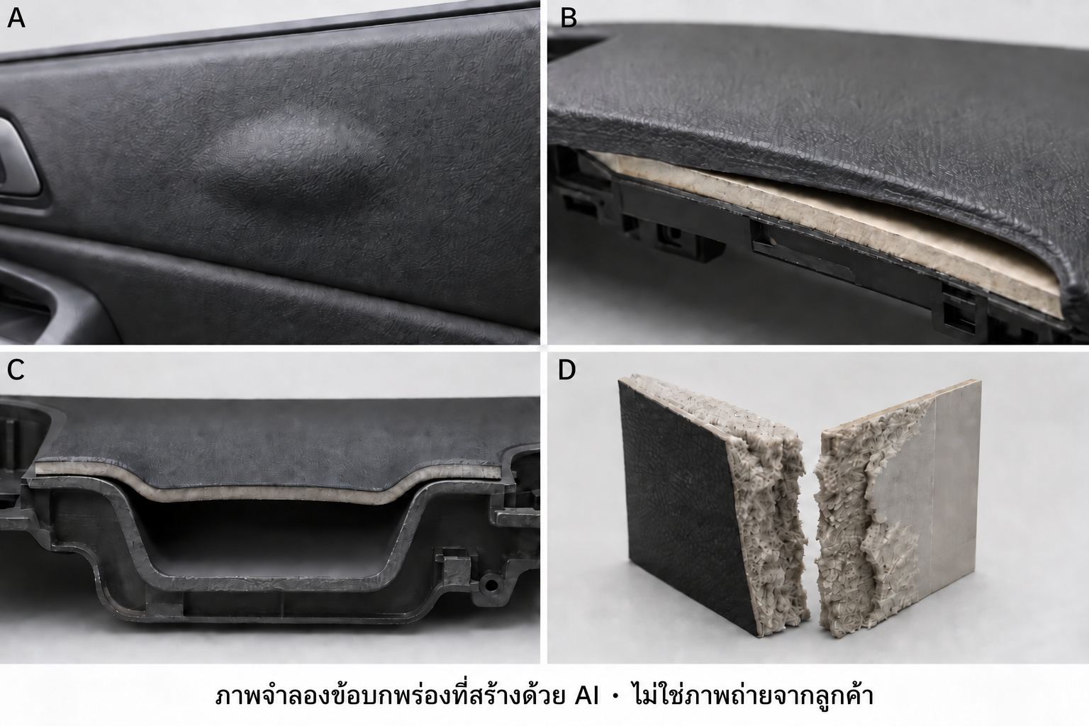 เหตุใดแผงประตูและแผงหน้าปัดรถยนต์จึงเกิดรอยพองหรือรอยยึดติดหลุดล่อนหลังการหุ้ม?